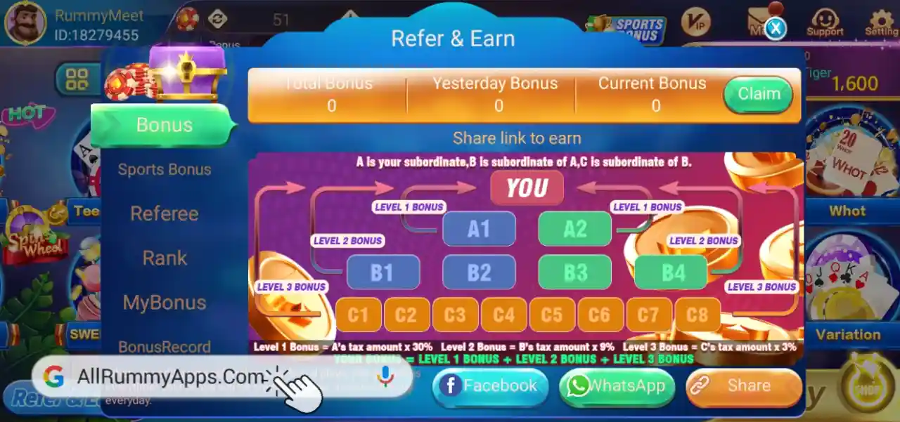 Meet Rummy Refer & Earn